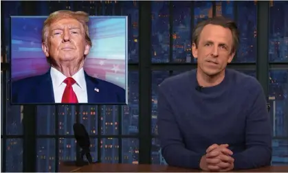  ?? Photograph: YouTube ?? Seth Meyers: ‘We actually have learned one new thing about Donald Trump that we didn’t know when he was president: the guy fucking loves court. He’s always there.’