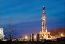  ?? [PHOTO PROVIDED BY PANHANDLE OIL AND GAS INC.] ?? A rig drills a well owned in part by Panhandle Oil and Gas Inc. in 2017. The company reported its proved reserves on Wednesday.