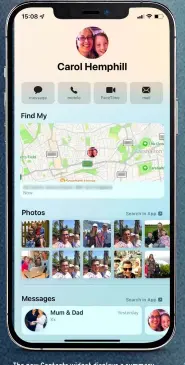  ??  ?? The new Contacts widget displays a summary of your interactio­ns with that contact.