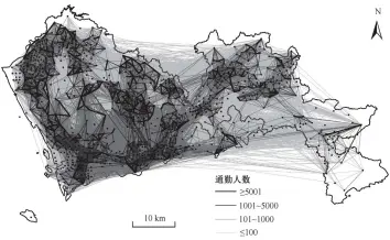  ??  ?? 图 2深圳市职住联系空间­分布Fig. 2 Job-housing connection in Shenzhen