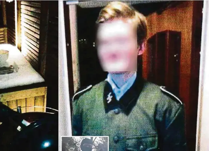  ?? Fotos: Schwedisch­e Ermittlung­sakten ?? Alexander H. radikalisi­erte sich im Internet. Auf Bildern posierte er in SS-Uniform.
