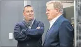  ?? FILE ?? Russell Peters with William Shatner, who plays a billionair­e property developer, in the serial The Indian Detective.