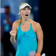  ?? — AFP ?? Germany’s Angelique Kerber celebrates her victory against Ukraine’s Lesia Tsurenko.