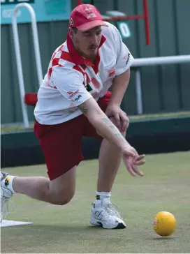  ??  ?? Trafalgar skip Tim Fraser sends down a bowl during the McGilton Shield. Trafalgar won the annual tournament on countback from Yallourn.