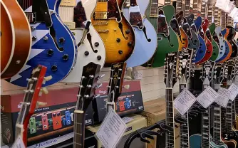  ?? ?? 2 2. Founder David Wood says that although he loves people to try guitars at the store, live demos via WhatsApp have proven popular 1. You’ll find all the classic models at Promenade but also everything from pedal steel guitars to resonators and high-end classical instrument­s