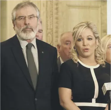  ?? PICTURE: GETTY IMAGES ?? 0 Sinn Fein’s Adams and Michelle O’neill at Stormont yesterday