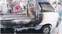  ?? DALTON HERRERA/LISTÍN DIARIO ?? Una camioneta se incendió cuando se abastecía de GLP en una envasadora cercana a la fábrica Polyplas.