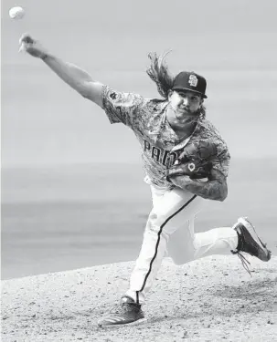  ?? K.C. ALFRED U-T ?? Mike Clevinger felt good after his Monday bullpen session and will start today’s game.