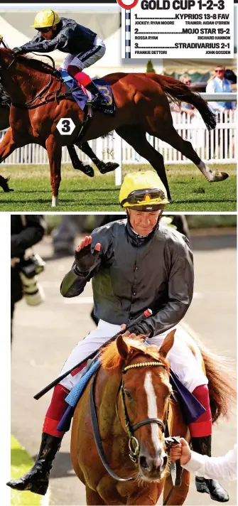  ?? REUTERS ?? Devastated: Dettori is led back in on the great Stradivari­us