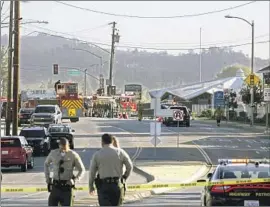  ?? Irfan Khan Los Angeles Times ?? MANY of those injured in Wednesday’s crash were L.A. County sheriff ’s recruits. “Lord willing, they’ll be able to recover, all of them,” Sheriff Alex Villanueva said.