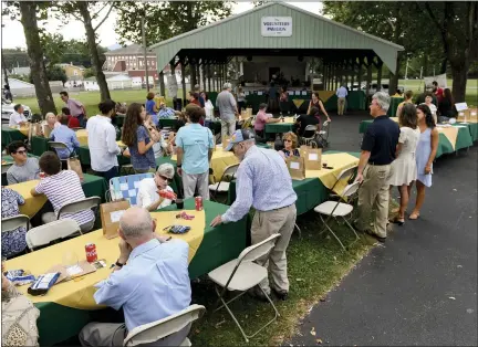  ?? BEN HASTY — MEDIANEWS GOUP PHOTO ?? The 75th anniversar­y celebratio­n of the Berks County Conservati­on District at the Oley Fire Company fairground­s on Monday night. About 130 people attended.