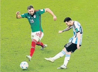  ?? EP ?? Leo Messi conectó este disparo seco con la zurda para marcar el 1-0 ante México