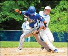  ??  ?? Bristol baserunner on his way to second in a recent American Legion Post 382 matchup with Yardley Morrisvill­e.