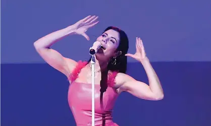  ??  ?? Fluting, theatrical vocals … Marina at Royal Albert Hall. Photograph: MPI04/Capital Pictures