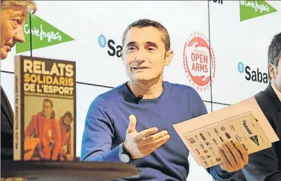  ?? FOTOS: EDU POLO ?? Ernesto Valverde es el padrino de la decimocuar­ta edición del libro Relatos Solidarios del Deporte