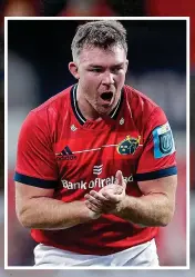  ?? ?? GENERATION GAME: Ruadhan Quinn (main) shone as he became Munster’s youngest player while veteran Peter O’Mahony (left) stood out on a difficult evening