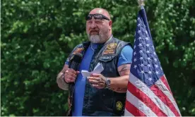  ?? Preston Ehrler/Sopa Images/Rex/Shuttersto­ck ?? Teddy Daniels, who is running for Congress in Pennsylvan­ia, speaks at a pro-police rally last year. He was at the US Capitol on 6 January. Four officers lost their lives. Photograph: