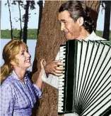  ??  ?? Self-taught: Stewart with Debbie Reynolds in How The West Was Won