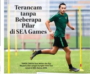  ??  ?? TANDA TANYA: Ezra Walian dan Egy Maulana Vikri sangat mungkin tidak bisa tampil di SEA Games 2019.