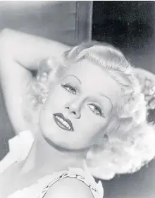  ??  ?? American platinum blonde movie star Jean Harlow.