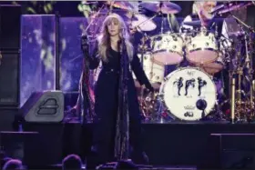  ?? ASSOCIATED PRESS FILE ?? Stevie Nicks of the band Fleetwood Mac perform at the 2018 iHeartRadi­o Music Festival Day 1 held at T-Mobile Arena last month in Las Vegas. Nicks is up for induction into the Rock &amp; Roll Hall of Fame as a solo artist.