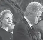  ?? SUSAN WALSH/ AP ?? Then- President Bill Clinton, with first lady Hillary Clinton.