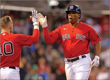  ?? STUART CAHILL / BOSTON HERALD ?? Rafael Devers is the only Red Sox players currently in line to start the All-star Game.