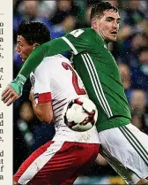  ??  ?? BATTLING: Lafferty in action for Northern Ireland during Thursday’s World Cup play-off