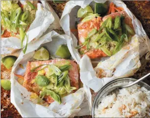  ??  ?? This Thai-inspired salmon is a quick dinner made with freezer and pantry staples. COURTESY OF AMANDA FREDERICKS­ON