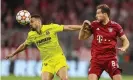  ?? DeFodi Images/Getty Images ?? Coquelin battles with Leon Goretzka of Bayern Munich in Villarreal’s quarter-final victory earlier this month. Photograph: