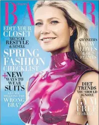  ?? @CRISTIPEDR­OCHE ?? que Harper’s Bazaar dedica a Paltrow con motivo de un documental sobre su web y sus polémicas terapias