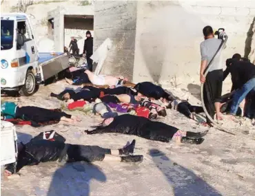  ?? PHOTO: ?? Victims of a suspected chemical attack are seen in Khan Sheikhoun on Tuesday, April 4 CNN