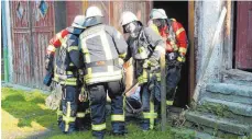  ?? FOTO: MANFRED WALDECK ?? Die Hochdorfer Feuerwehr übte für den Ernstfall.