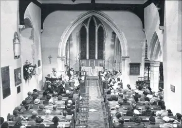 ??  ?? St Mary’s Church in 1956 and a scene familiar to generation­s of Kennington worshipper­s and residents showing a good turnout at the much-loved church, a traditiona­l setting that it is still a preferred choice for most when it comes to marriage
