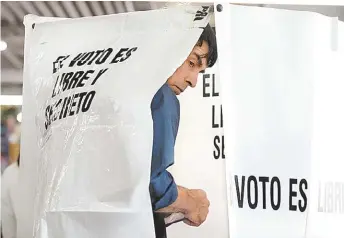  ?? ?? Urna electoral instalada en CdMx. OCTAVIO HOYOS