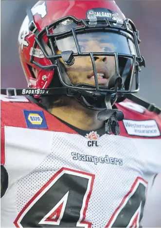  ?? AL CHAREST ?? Ben D’Aguilar is back with the Stampeders after being cut in training camp. A rash of injuries prompted the team to re-sign the defensive lineman who has played 49 regular-season games with Calgary since 2013.