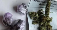  ?? Photo courtesy of An Garda Siochána. ?? Drugs found during property searches in Killorglin last week as part of Operation Thor Day of Action in the town, carried out by An Garda Siochana.