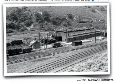  ??  ?? Allocation None
Sunday November 21, 1965 Class 37 D6866/68/987
A splendid overall shot of Aberbeeg shed on July 5, 1952. (Rail Online)