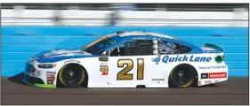  ?? AP/RALPH FRESO ?? Ryan Blaney drives down the front straightaw­ay Saturday during practice for the NASCAR Cup Series race at Phoenix Internatio­nal Raceway in Avondale, Ariz.