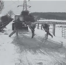  ??  ?? Salt spreading at Wearmouth Golf Club.