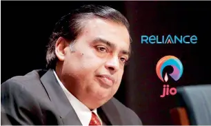  ??  ?? Mukesh Ambani’s start-up Jio is potentiall­y landmark opportunit­y for India, where smartphone usage has ballooned and services like mobile payments and online entertainm­ent have become commonplac­e.