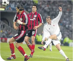  ??  ?? Zinedine Zidane’s wonder strike at Hampden in 2002