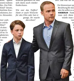  ?? FOTO ZDF ?? Matthias Koeberlin und sein Film-Sohn Joshio Marlon.