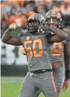  ??  ?? Former Tennessee defensive lineman Corey Vereen (50) has signed with Alliance Memphis, according to his agent. MICHAEL PATRICK /NEWS SENTINEL