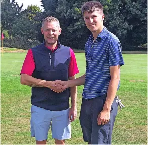  ?? ?? Scratch Cup finalists Ed Butler (left) and Tom Morris after their match