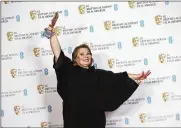  ?? BY JOEL C RYAN/INVISION/AP PHOTO ?? Joanna Scanlan holds her Best Actress award for her role in the film ‘After Love’ at the 75th British Academy Film Awards, BAFTA’S, in London Sunday, March 13, 2022.