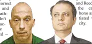  ??  ?? Inmate Brian Harrison (far l.) claims he was hurt by bed that lacked proper equipment. U.S. Attorney Preet Bharara (l.) seeks reforms.