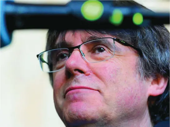  ?? REUTERS ?? Puigdemont quiere seguir dirigiendo la política catalana desde el exilio