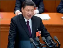  ?? AFP ?? president Xi delivers a speech at the great hall of the people in Beijing on Tuesday. —