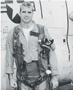  ??  ?? John McCain, before being shot down in Vietnam, where he was held prisoner for five years.